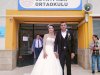 Sandığa  Giden Gelin ve Damat Alkışları Topladı
