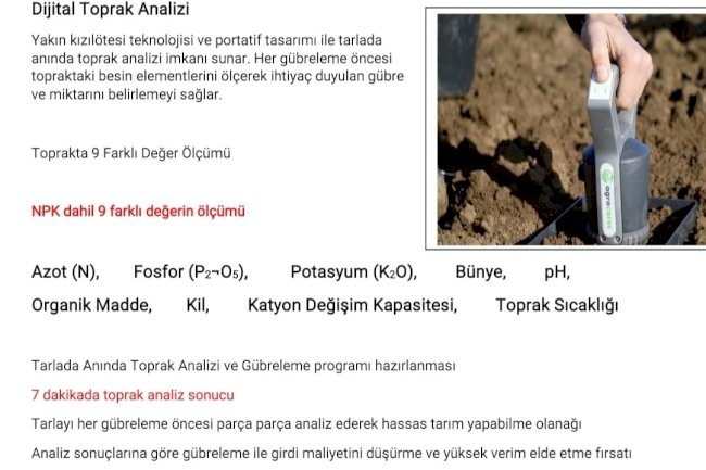 Üreticiler toprak analizi için uyarıldı