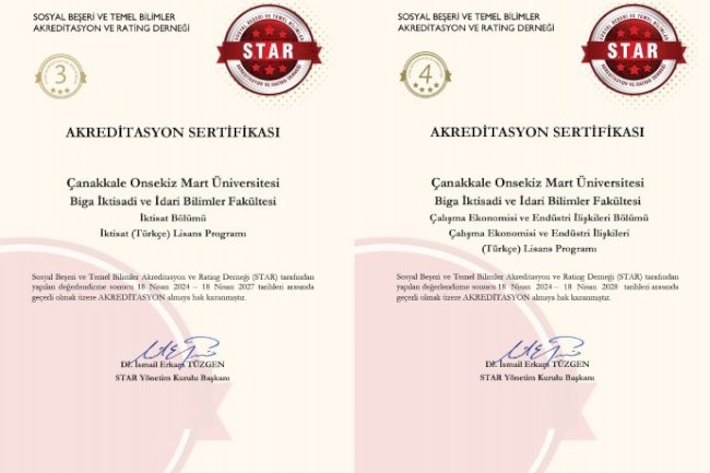 ÇOMÜ’nün yeni lisans programları akredite edildi