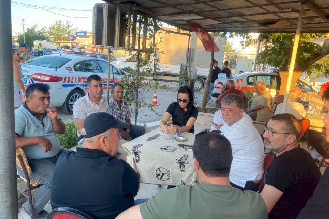 Yangın bölgesinde incelemelerde bulundu