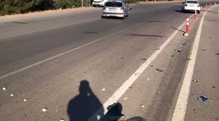 Otomobil ile motosiklet çarpıştı