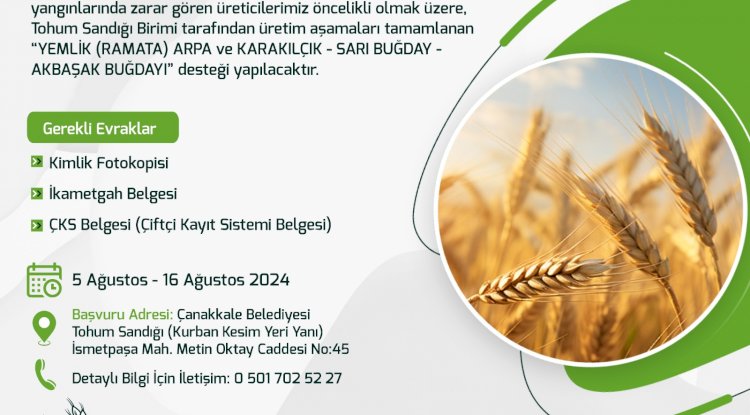 Üreticilere Tohum desteği