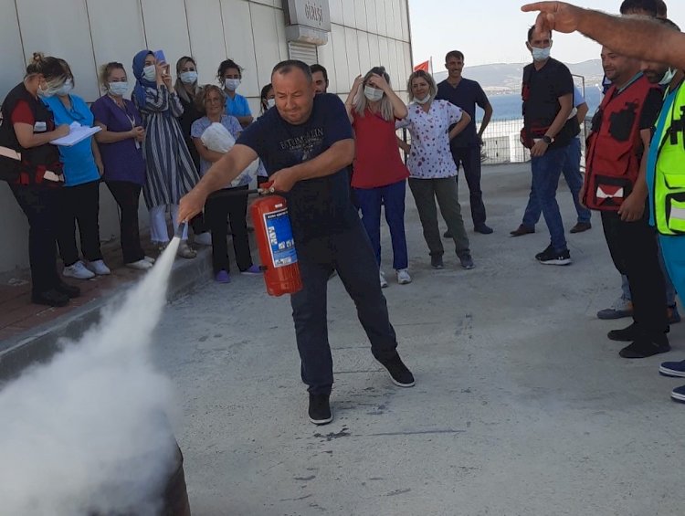 Devlet Hastanesi’nde yangın tatbikatı 