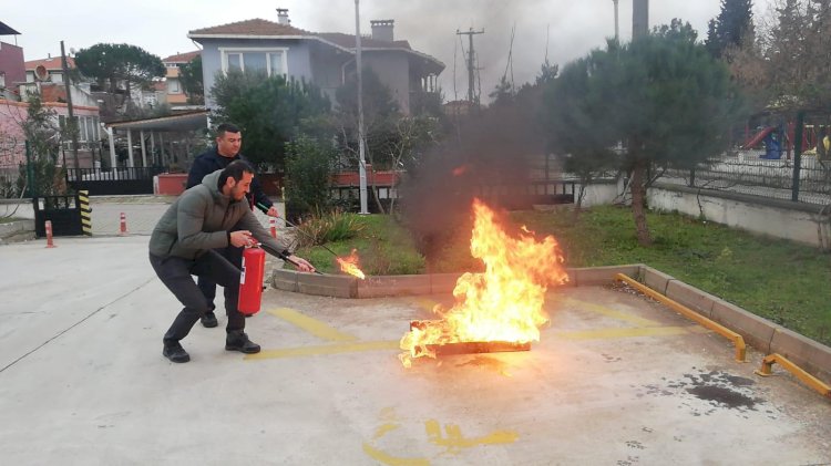 Biga’da yangın eğitimi ve tatbikatı