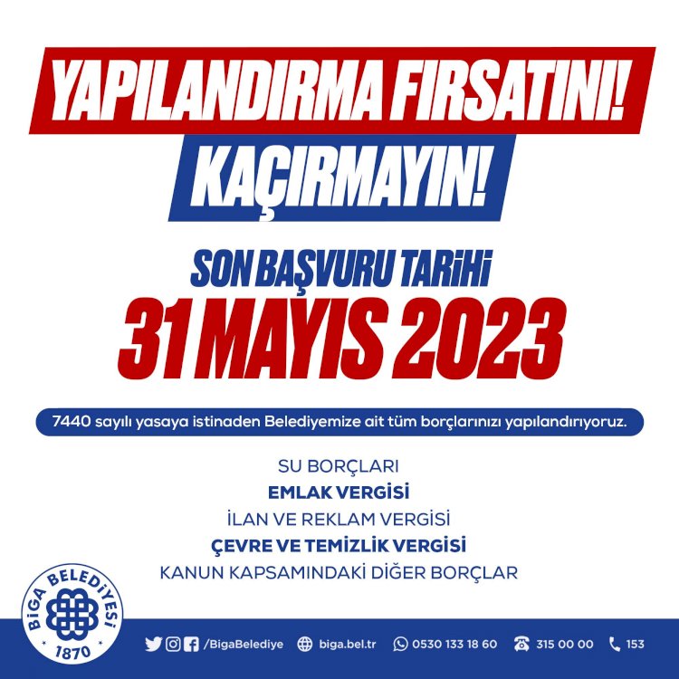 Biga’da borçlar yapılandırılıyor