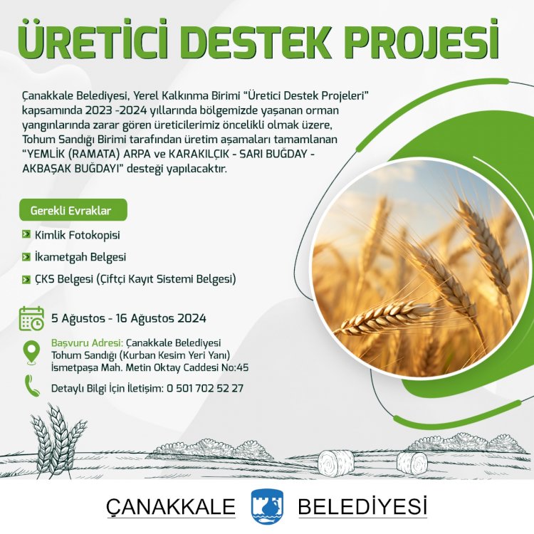 Üreticilere Tohum desteği