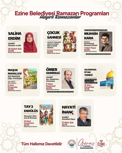 Ezine Belediye Başkanı Güray Yüksel: “Hayırlı Ramazanlar Ezinem”